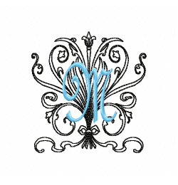 Monogram M Embroidery Design