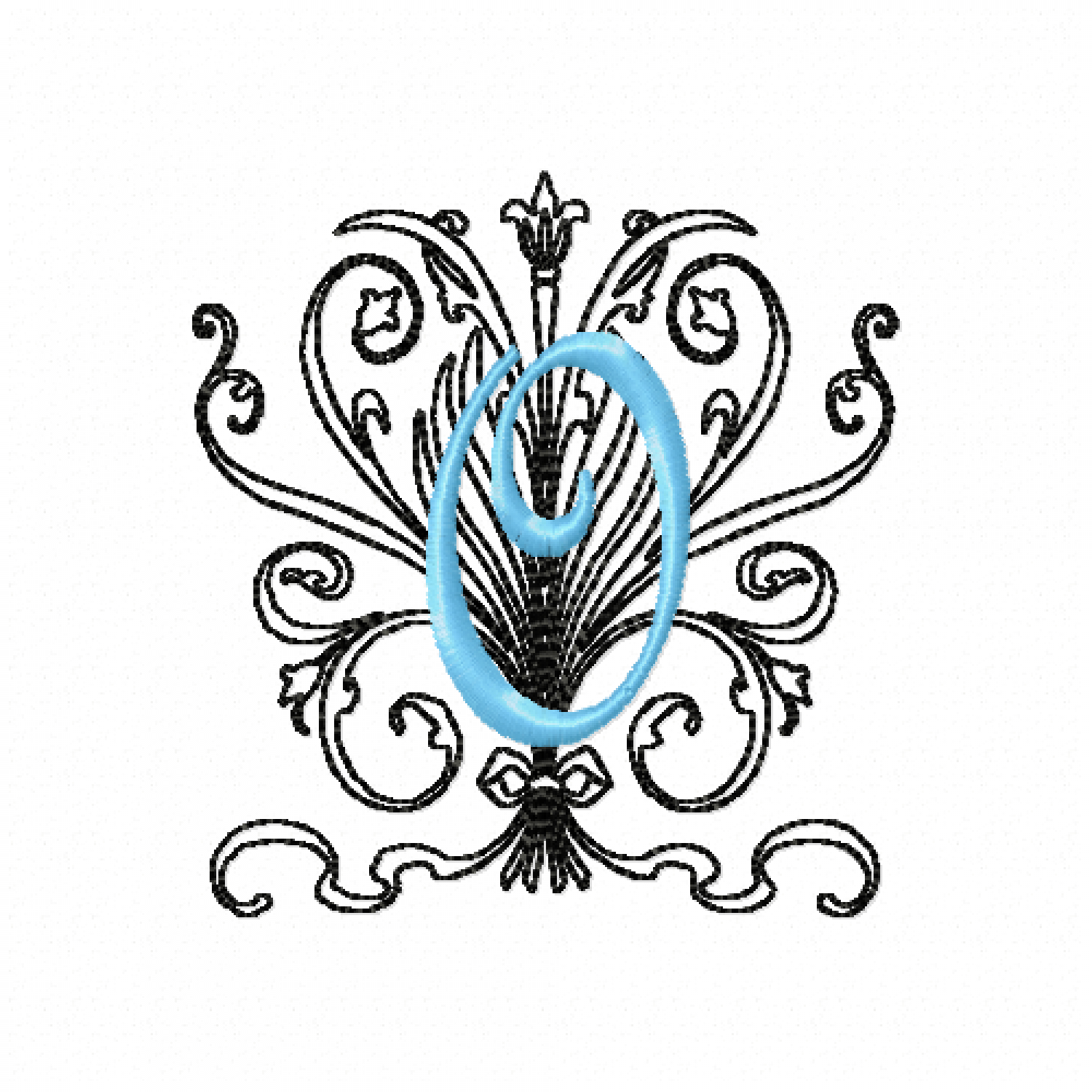 Monogram O Embroidery Design