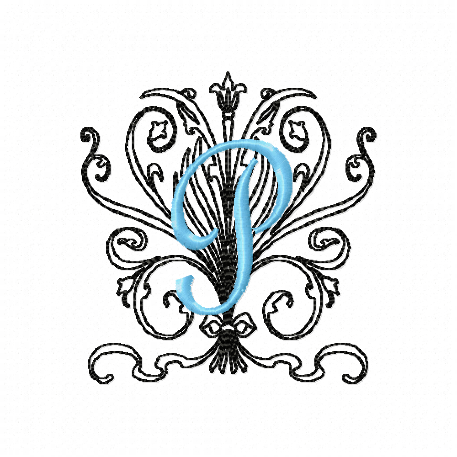 Monogram P Embroidery Design