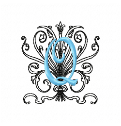 Monogram Q Embroidery Design