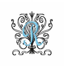 Monogram R Embroidery Design