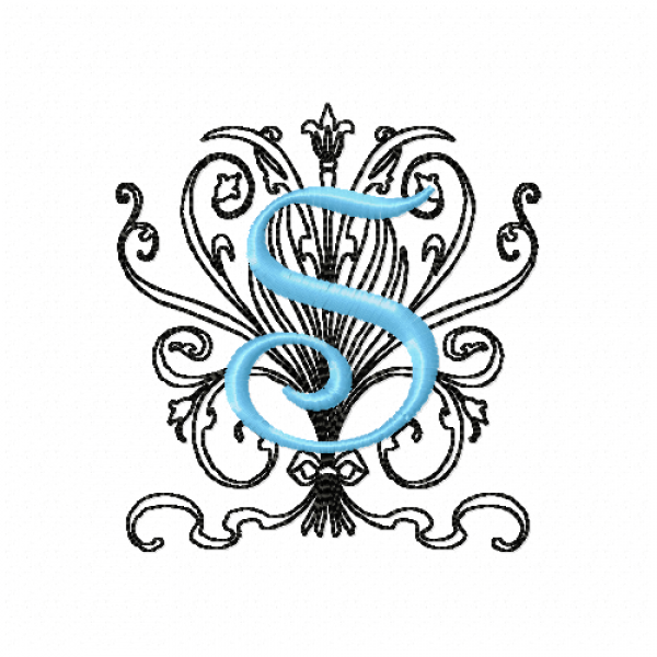 Monogram S Embroidery Design