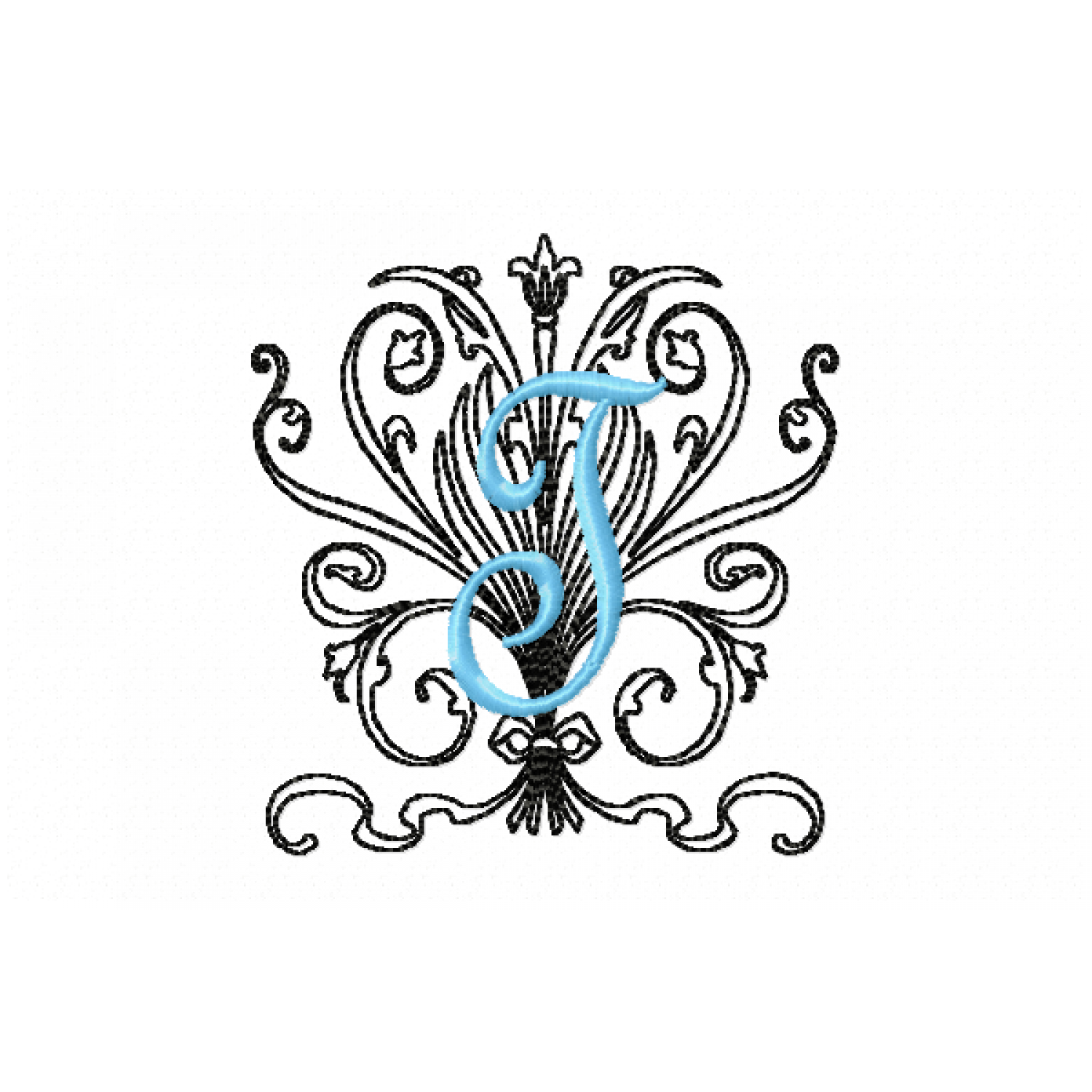 Monogram T Embroidery Design