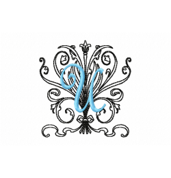 Monogram U Embroidery Design