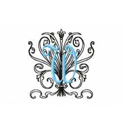 Monogram W Embroidery Design