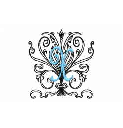 Monogram X Embroidery Design