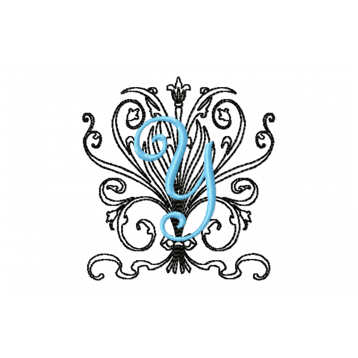 Monogram Y Embroidery Design