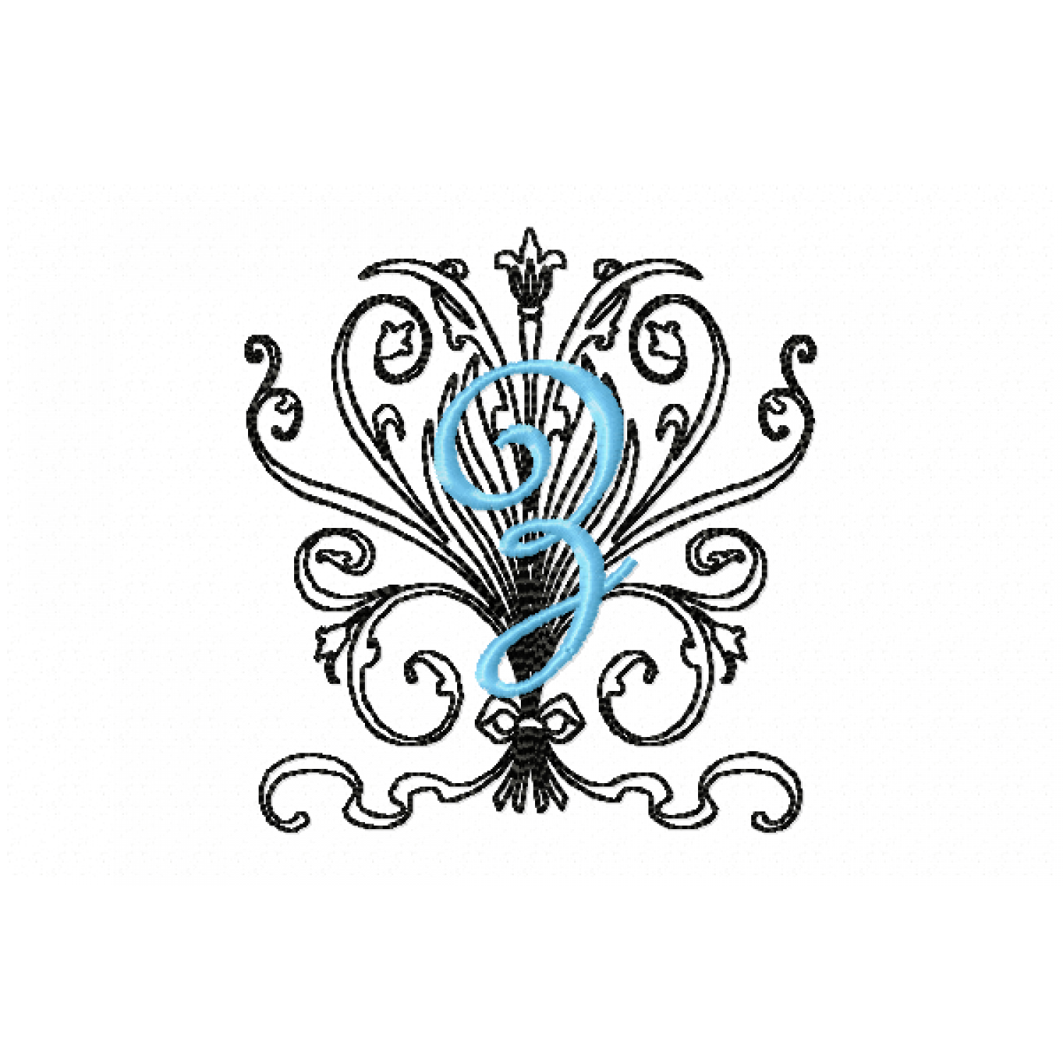 Monogram Z Embroidery Design