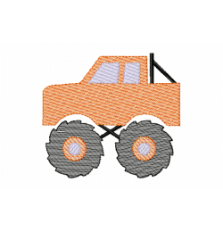 Monster Truck Embroidery Design 4x4 