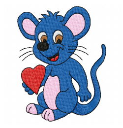 Cartoon Mouse Embroidery Design