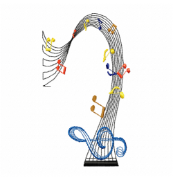 Music Embroidery Design 5x7– PES, JEF, DST, EXP, VIP, VP3, HUS, XXX