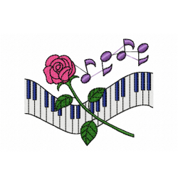 Free Music Rose Embroidery Design 4×4