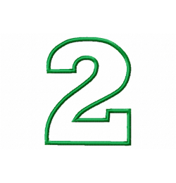 Number 2 Birthday Applique Embroidery Design Free 4x4