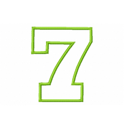 Number 7 Birthday Applique Embroidery Design Free 4x4