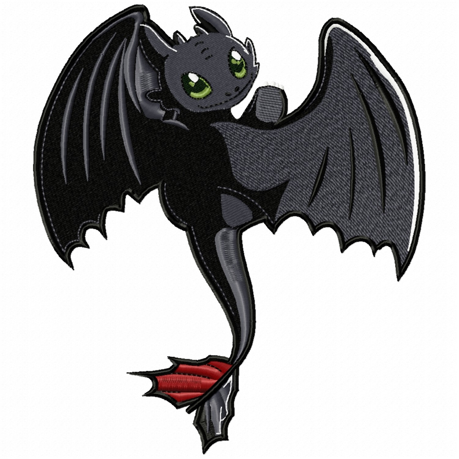 Night Fury Embroidery Design 3 Sizes