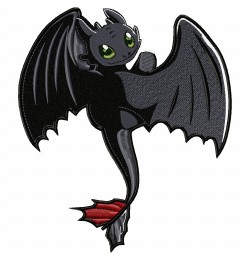 Night Fury Embroidery Design 3 Sizes