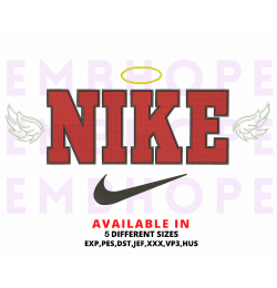 Angel Wings Sport Embroidery Design 5 Sizes