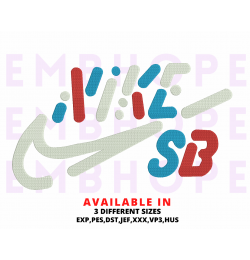 Skate Style Sport Embroidery Design 3 Sizes