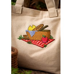 Picnic Basket Embroidery Design – Free 4x4