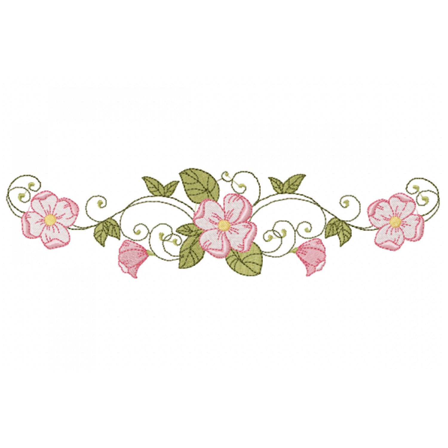 Pink Flower Embroidery Design Free 6x10