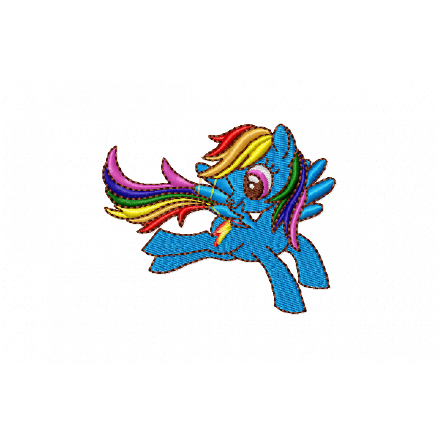 Cartoon Pony Embroidery Design 4x4