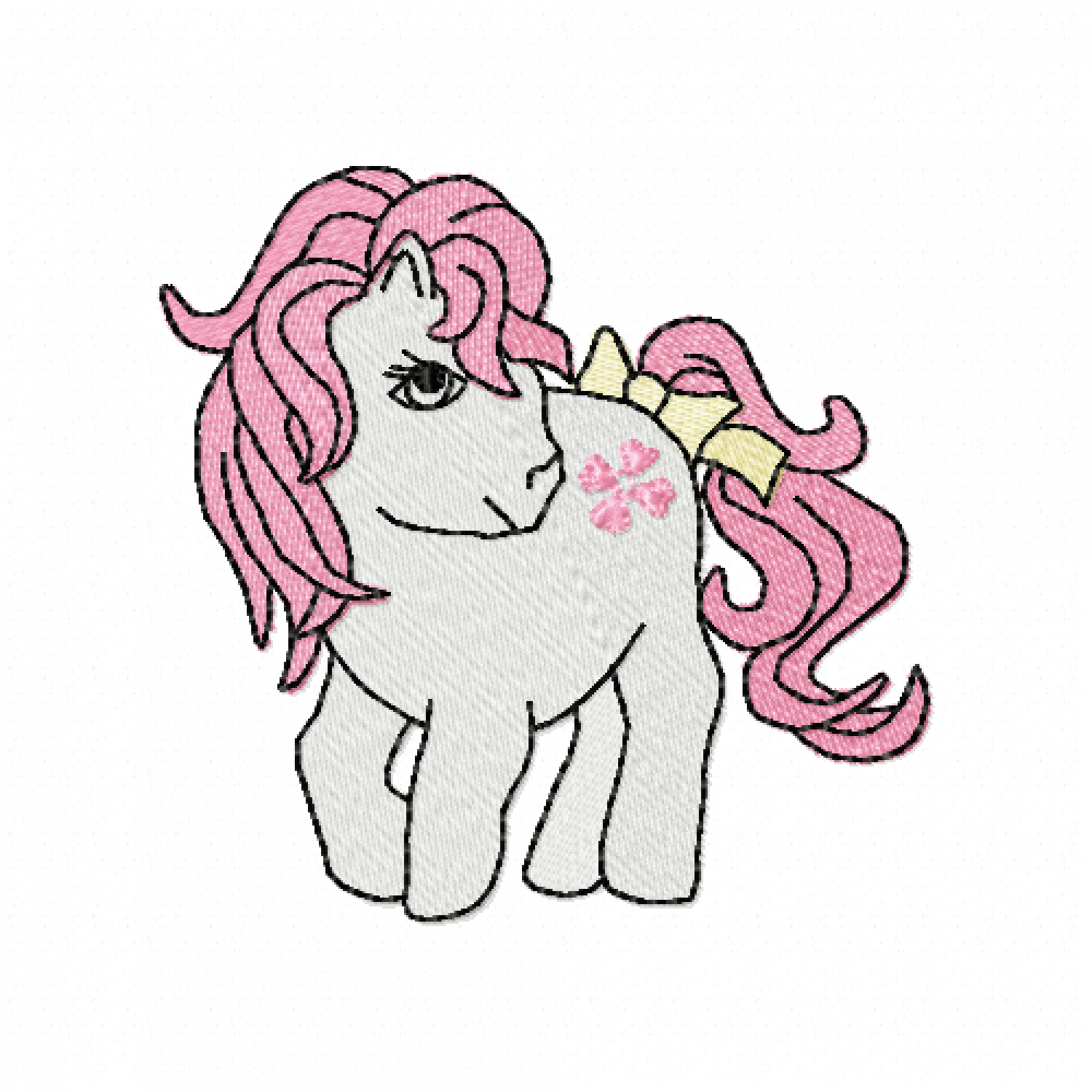 Cute Pony Embroidery Design 4x4