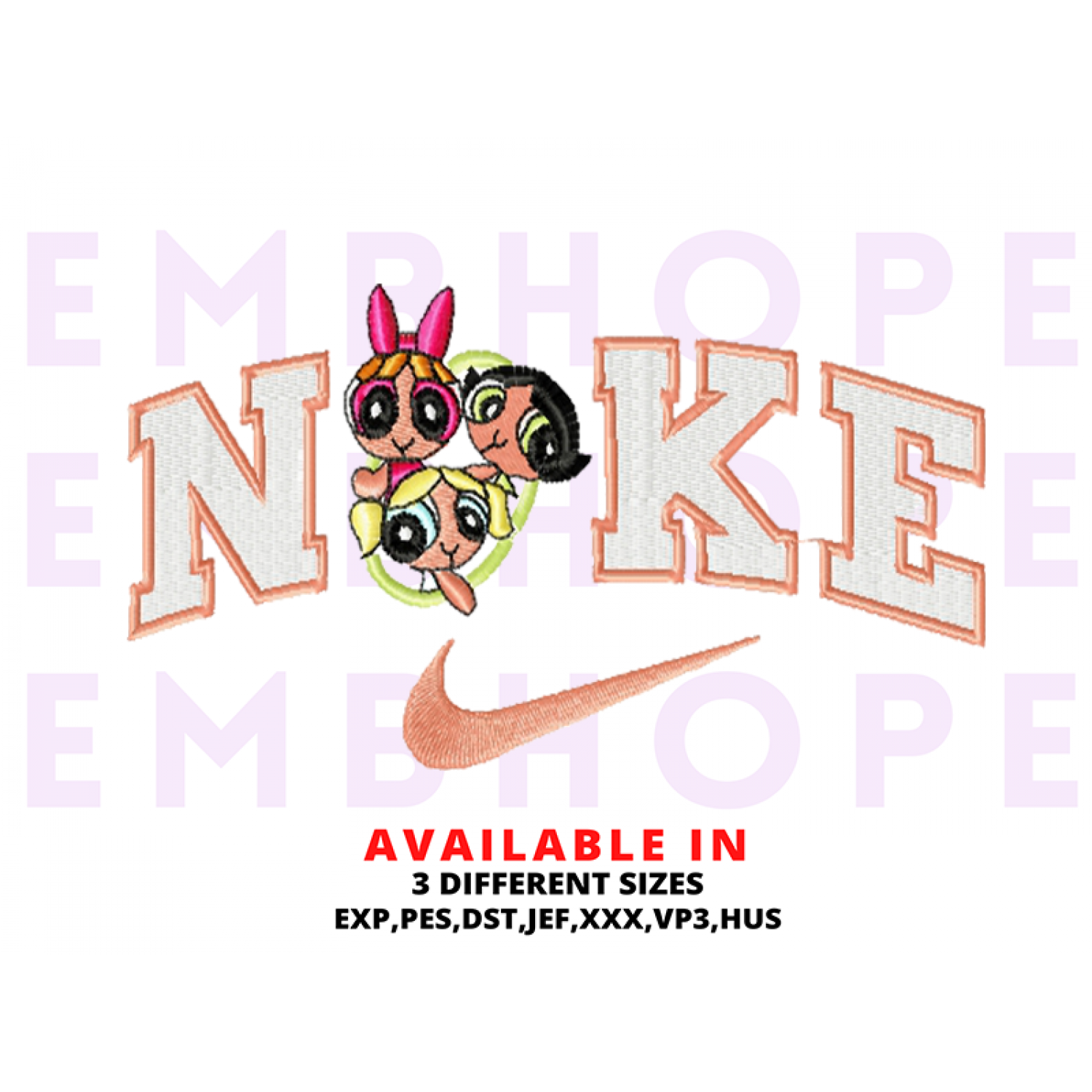 Power Puff Girls Embroidery Design 4 Sizes