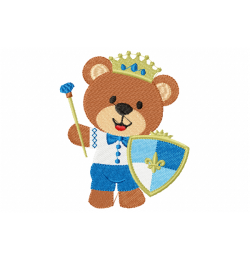 Prince bear Embroidery Design