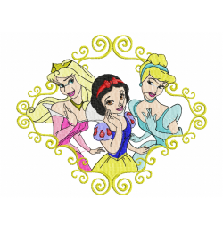 Princesses Embroidery Design 5x7 Princesses Embroidery Design 5x7
