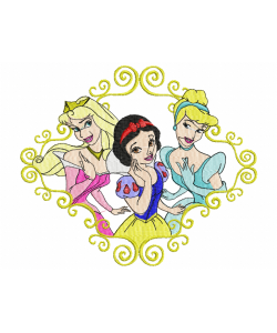 Princesses Embroidery Design 5x7 Princesses Embroidery Design 5x7