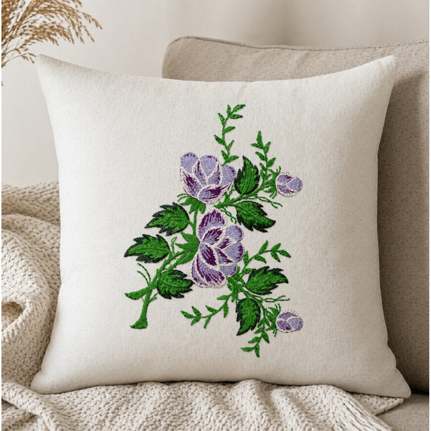 Purple Flower Embroidery Design 