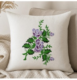 Purple Flower Embroidery Design 