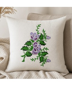 Purple Flower Embroidery Design 