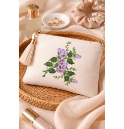 Cute Purple Flowers Embroidery Design 5x7