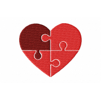 Puzzle Heart Embroidery Design