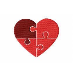 Puzzle Heart Embroidery Design