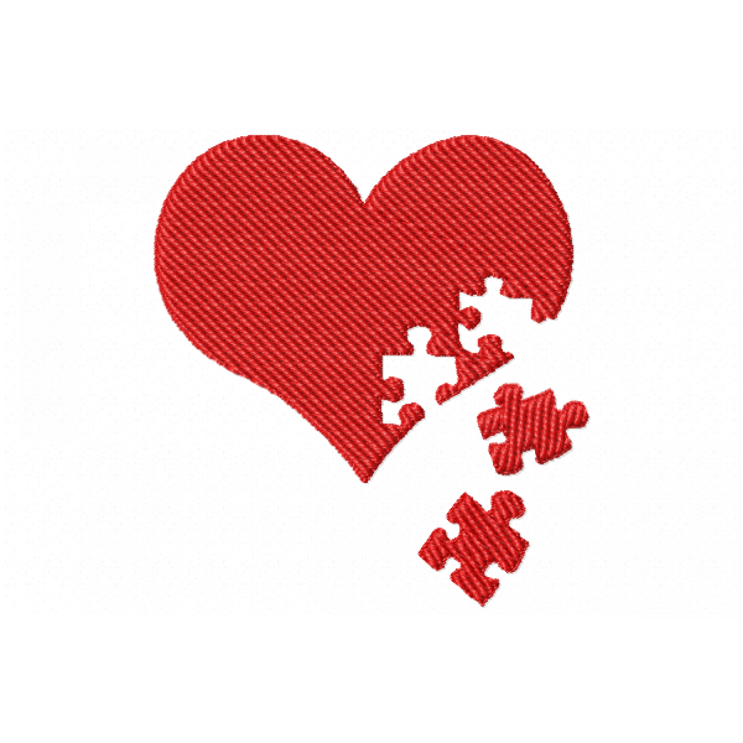 Puzzle Heart Embroidery Design