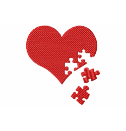 Puzzle Heart Embroidery Design