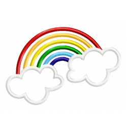 Rainbow Clouds Embroidery Design