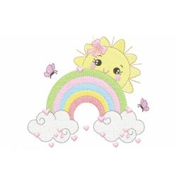 Free Rainbow Sun Embroidery Design 5X7 Free Rainbow Sun Embroidery Design 5X7