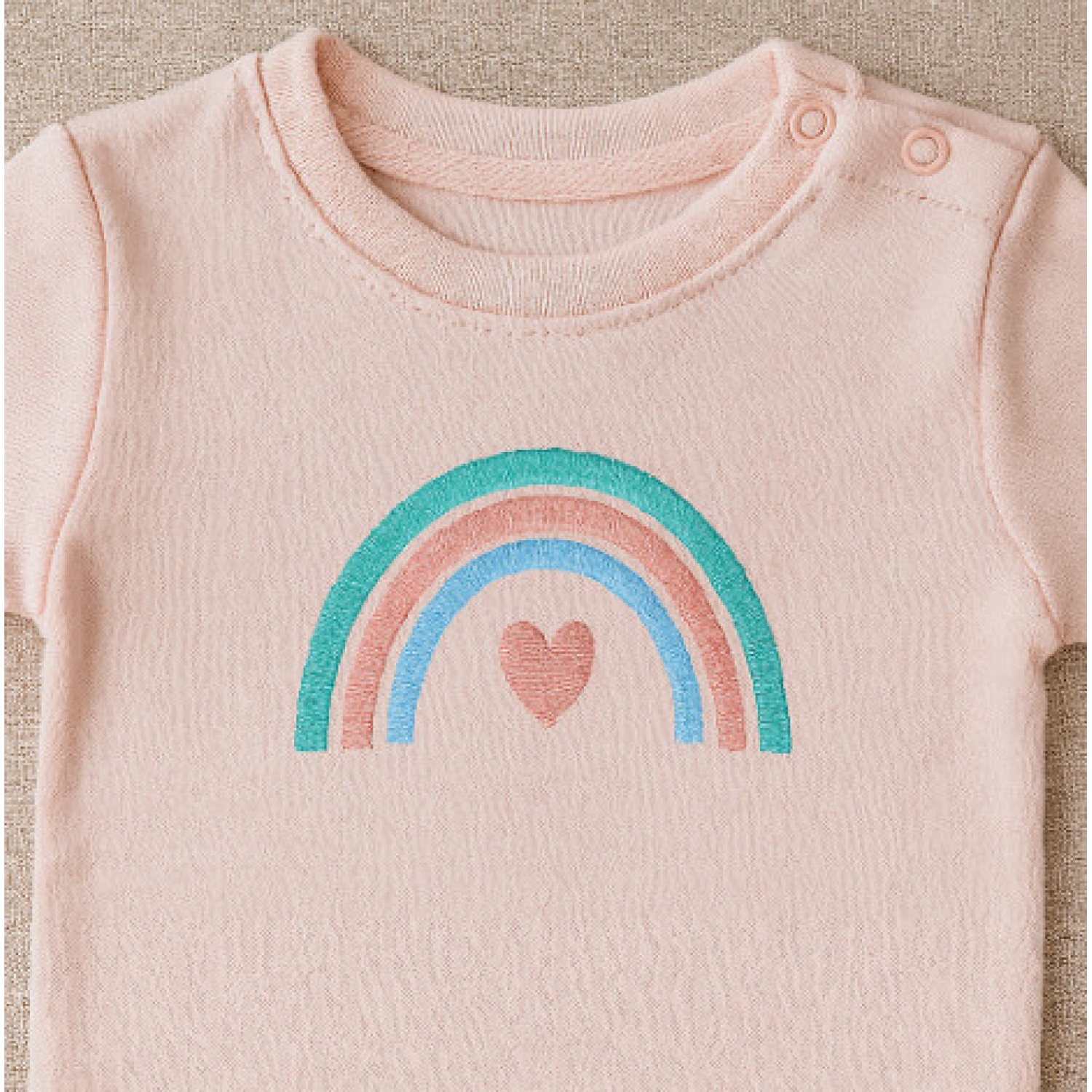 Rainbow with heart Embroidery Design 5x7