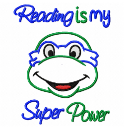 Reading is My Superpower Ninja Embroidery Design Reading is My Superpower Ninja Embroidery Design