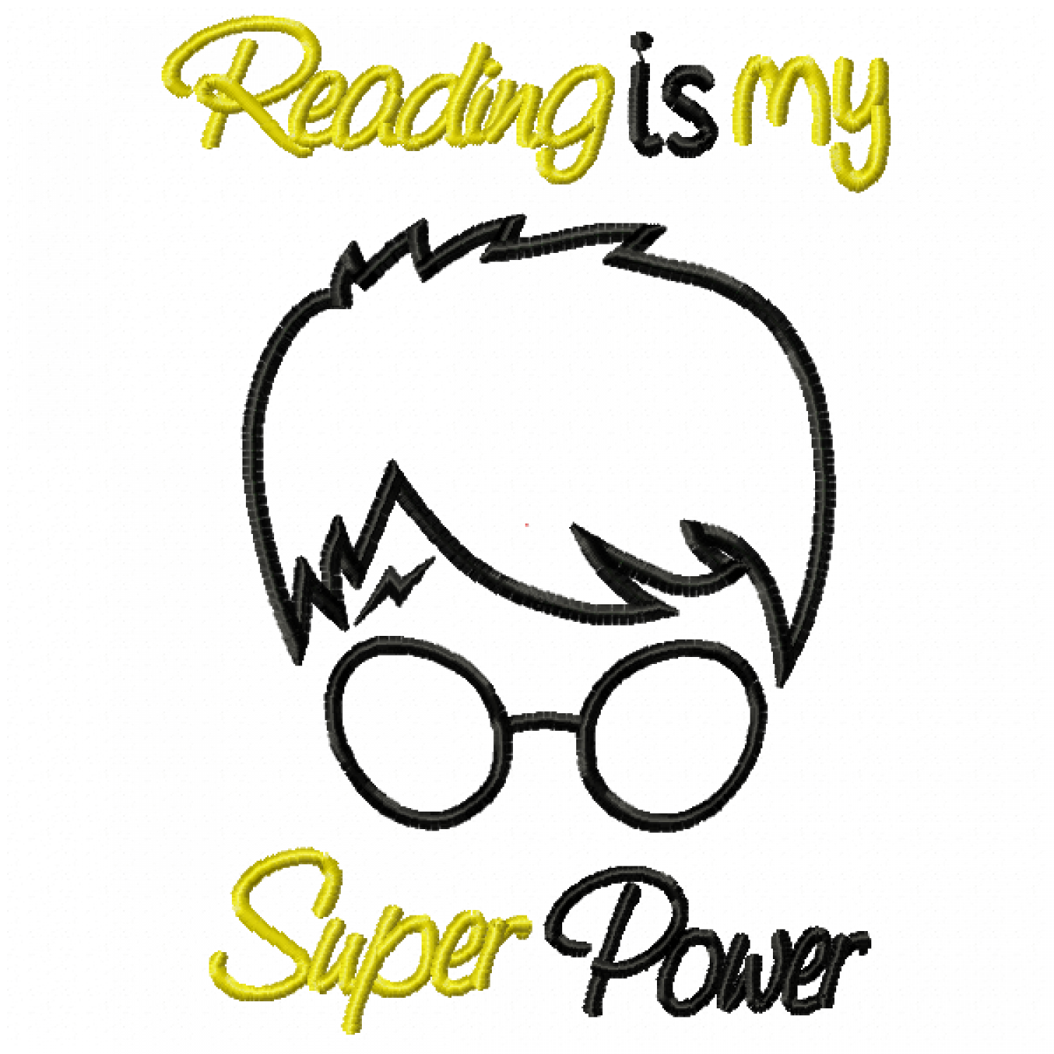 Reading is My Superpower Magic Boy Embroidery Design