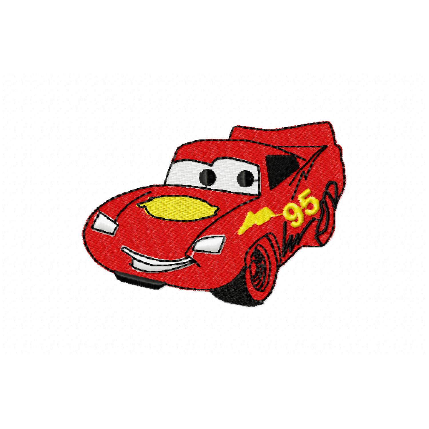 Cartoon Race Car Embroidery Design 4x4