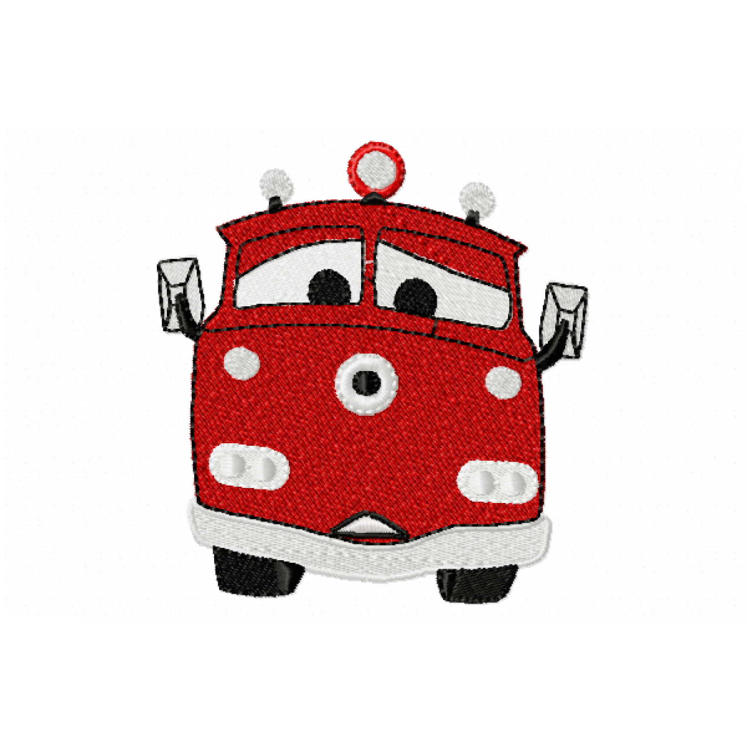 Cartoon fire truck Embroidery Design 4x4 