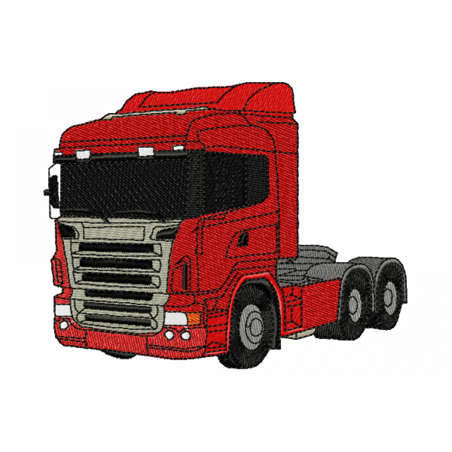 Red truck Embroidery Design Free 5x7