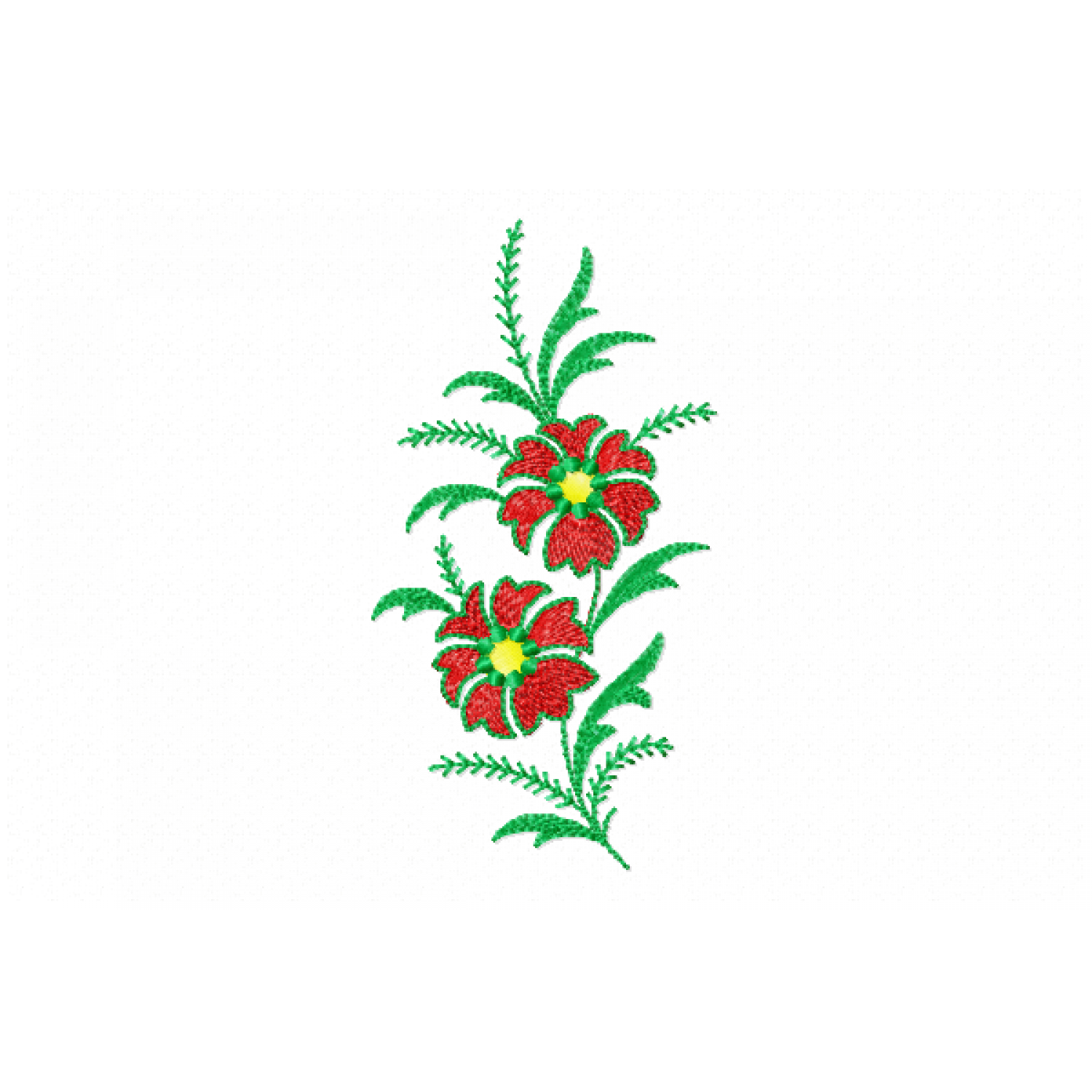 Red flower Embroidery Design
