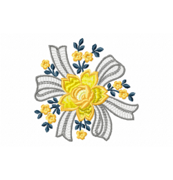 Floral Ribbon Embroidery Design