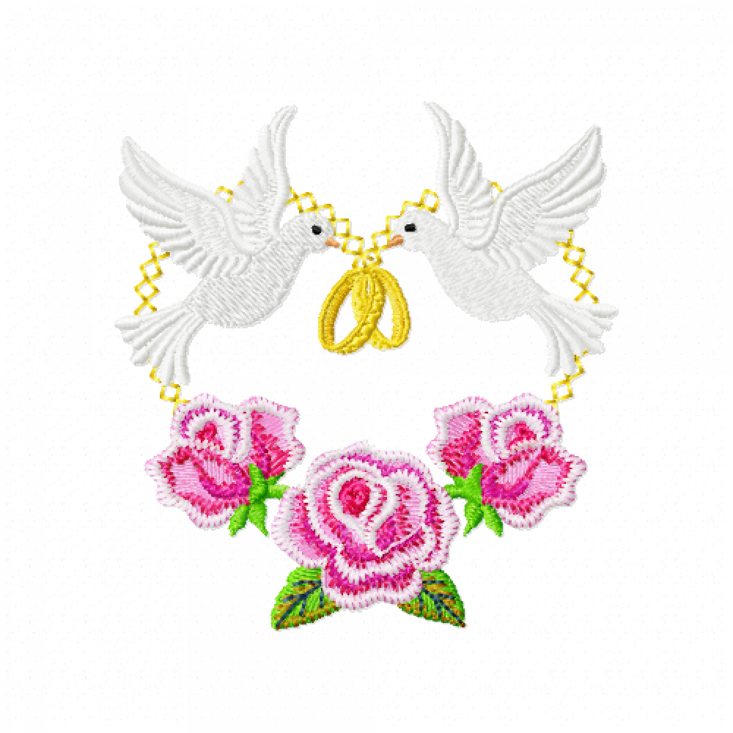 Free Doves with Rings Embroidery Design
