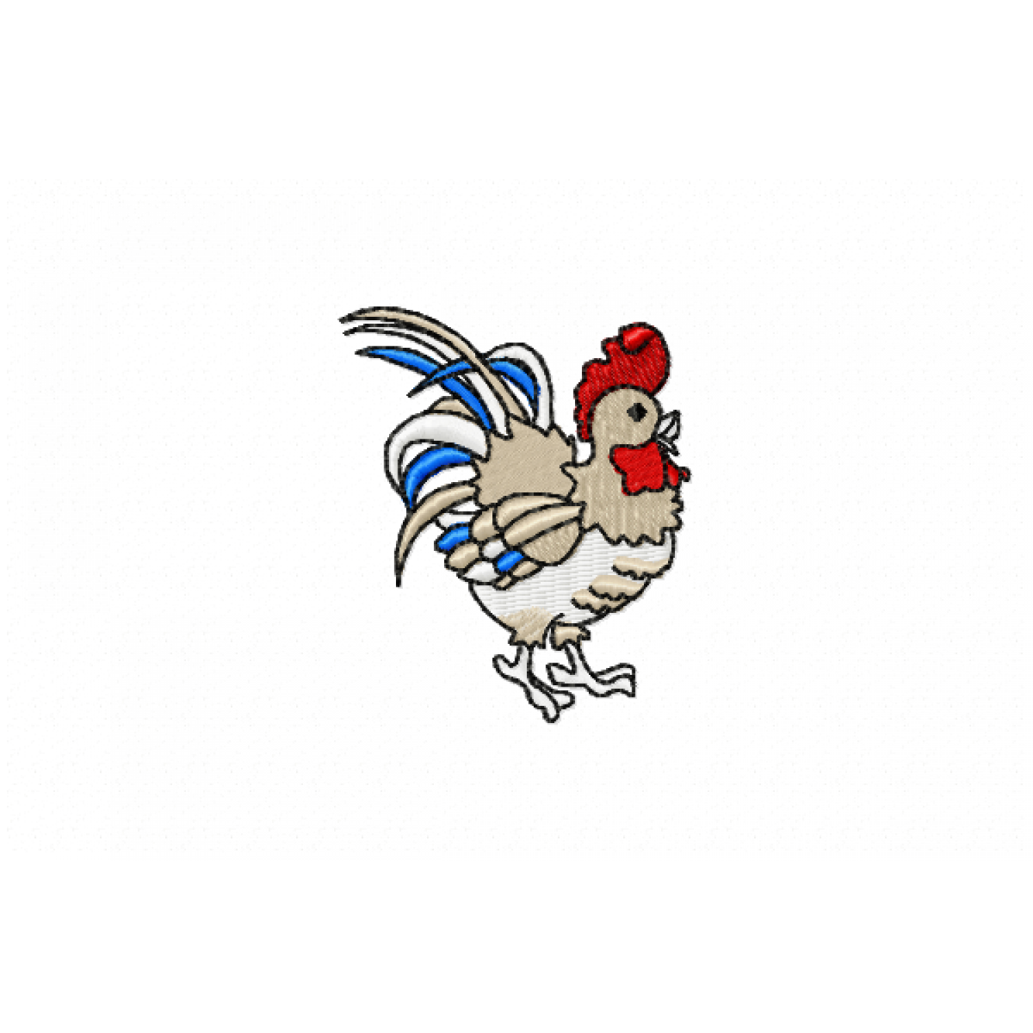 Rooster Embroidery Design
